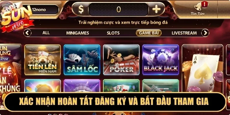 Xác nhận hoàn tất đăng ký và bắt đầu tham gia theo sở thích