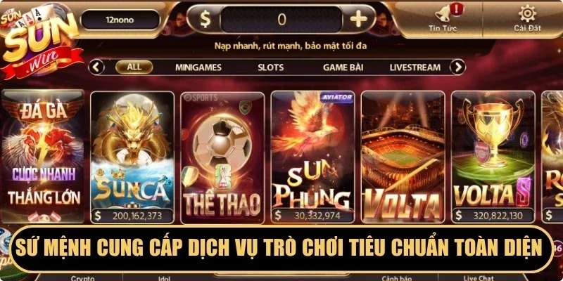 Sứ mệnh cung cấp dịch vụ trò chơi tiêu chuẩn toàn diện nhất