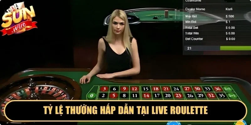 Tỷ lệ thưởng hấp dẫn tại live roulette